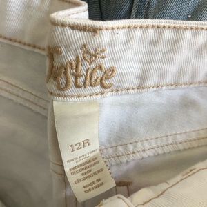 Justice Bottoms - girls jean shorts with red white and blue Justice Bottoms - girls jean shorts with red white and blue